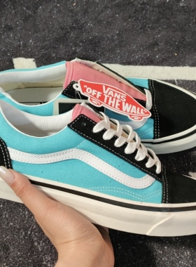 VANS范斯Old Skool黑蓝粉撞色低帮休闲板鞋VN0A38G2VPJ
