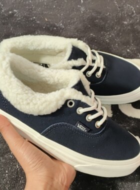 Vans Era藏青色羊羔毛加绒低帮板鞋VN0A5JMRJDU男女保暖休闲鞋