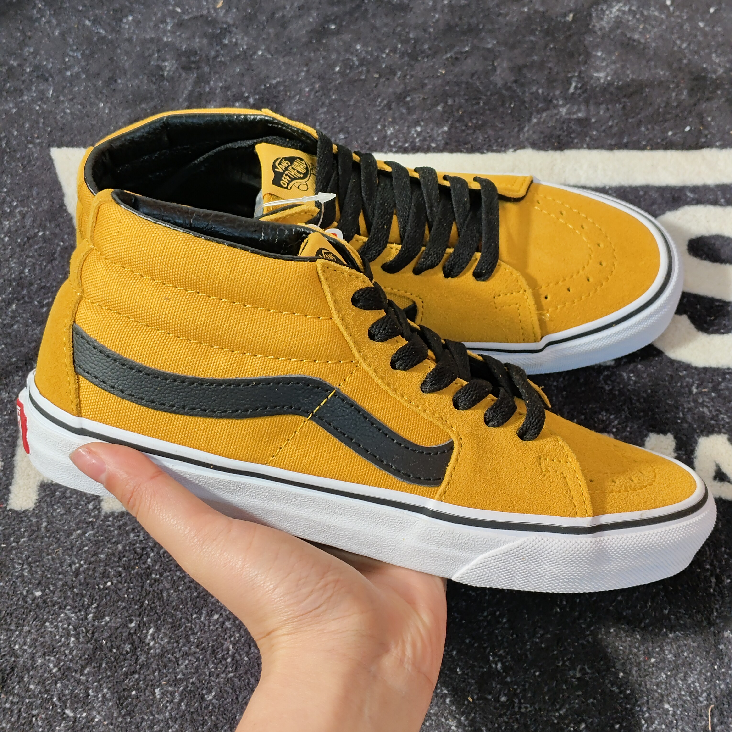 VANS范斯SK8-MID黄黑中帮帆布鞋 VN0A3WM3VYJ