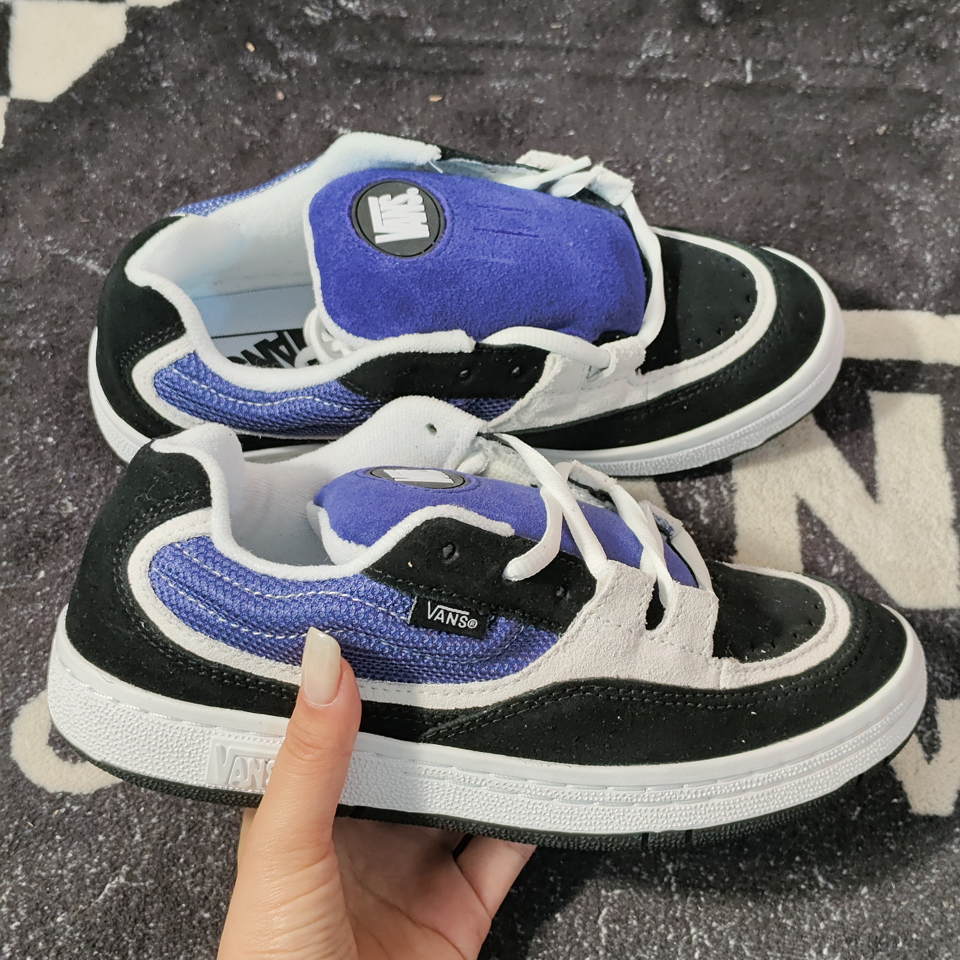 Vans Speed LS黑蓝白拼色低帮复古休闲板鞋VN000CTNYA6