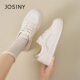 增高女鞋 JOSINY简约风白色厚底小白鞋 女百搭舒适休闲板鞋 系带圆头