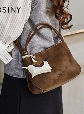 卓诗尼手提子母包包女士2026新款红色大容量单肩斜挎包高级感婚包