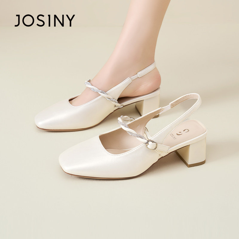 卓诗尼浅口单鞋女2026新款春季法式后空玛丽珍鞋粗跟仙女风小个子,女鞋,浅口单鞋,淘宝优惠券,粉丝福利购,淘宝优惠卷