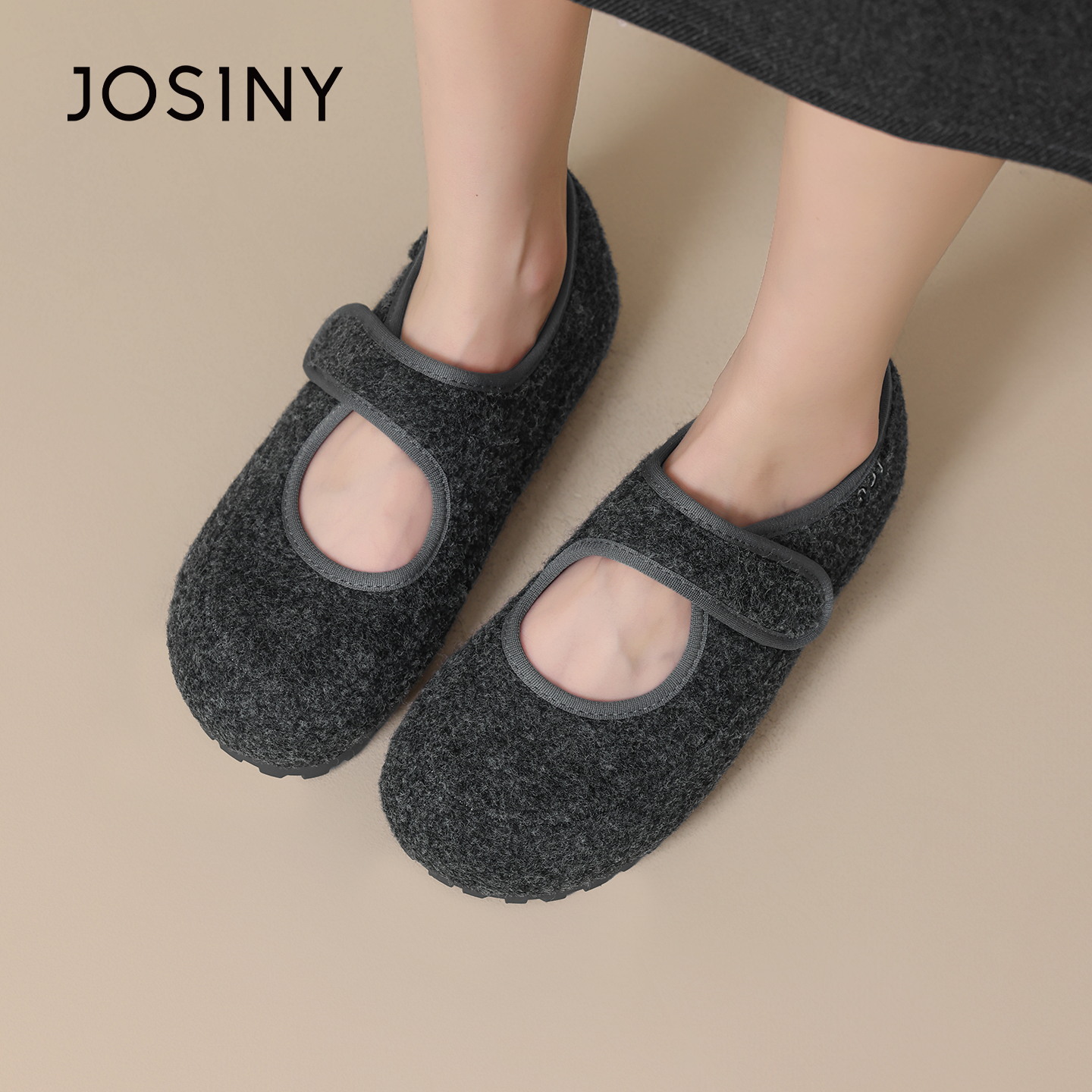 卓诗尼玛丽珍鞋女格雷系灰色