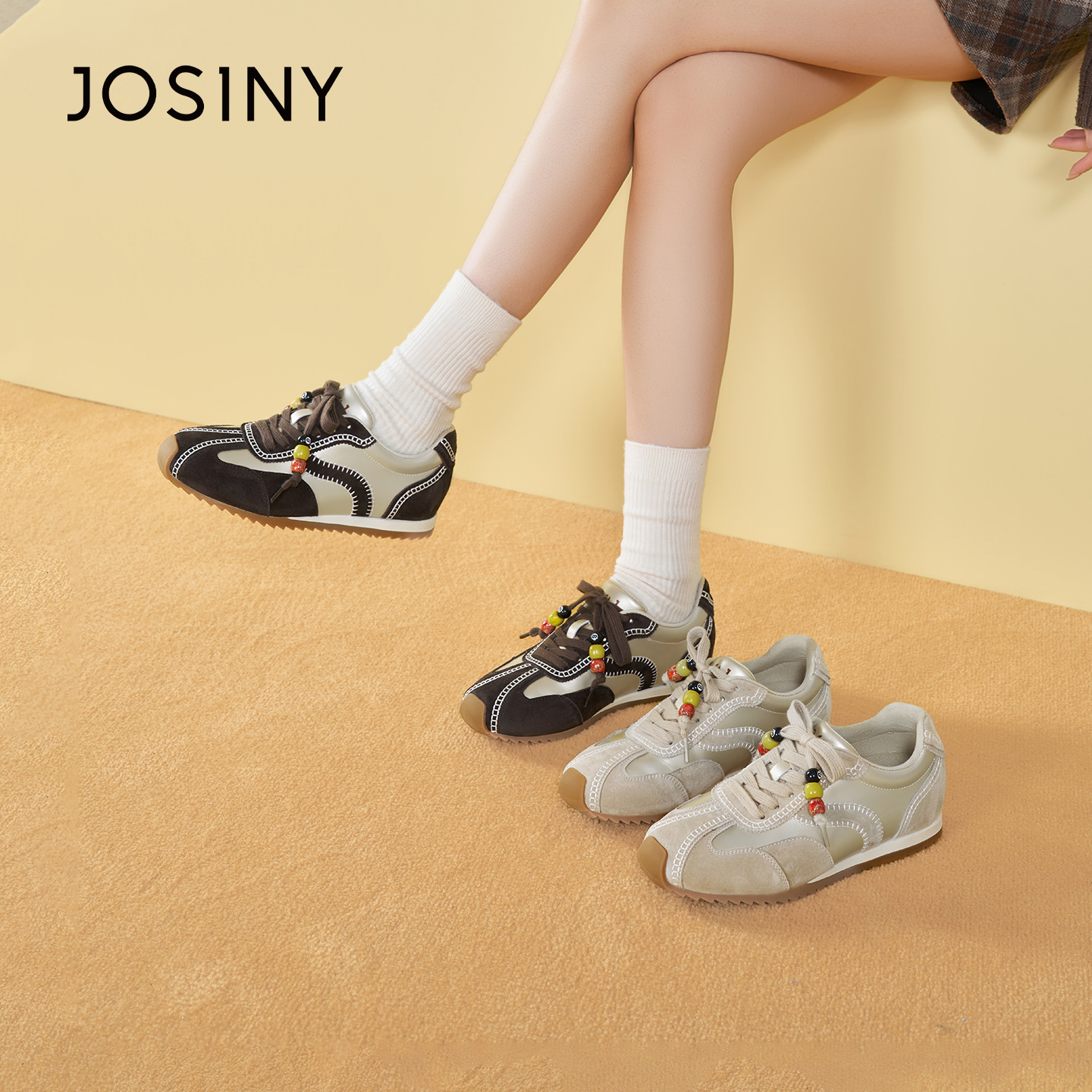 卓诗尼复古德训鞋女厚底增高