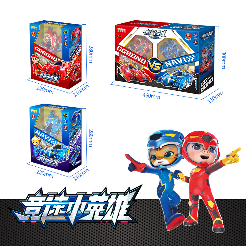 PIGMAN RACING LITTLE HERO 5 붉은 불꽃 타이거 천둥 소닉 레오파드 변환 풀백 배출 레이싱 보이 장난감