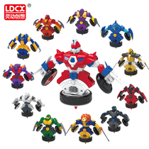Smart, creative, magic top 3, mecha, chariot deformation 2, red shadow, red eagle, Saber Toothed shark, children's toy, authentic