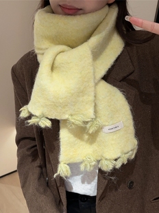 2025新款韩版秋冬软糯流苏针织围巾披肩百搭ins保暖加厚围脖学生