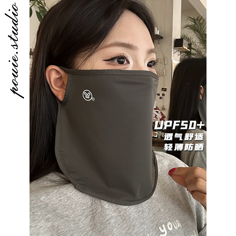 2025夏季新款防晒面罩女百搭时尚全脸挂耳开车口罩透气冰丝脸罩