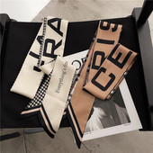 180cm长飘带发饰头绳丝带字母发带女绑发马尾丝巾扎头法式 长领巾