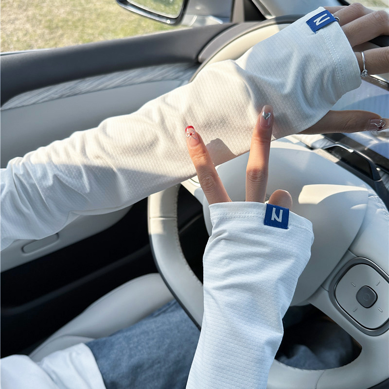 防晒冰丝遮手袖套长手套袖子冰袖