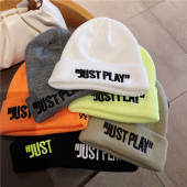 欧美风冷帽女街头男士 潮牌黑色加厚保暖毛线帽 运动百搭针织帽美式