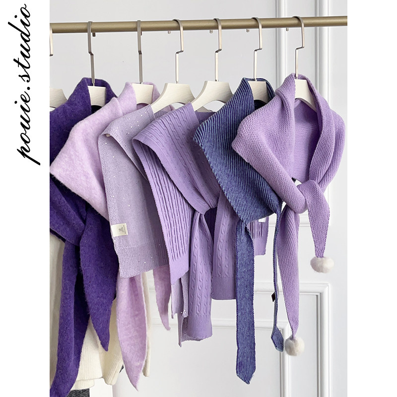 韩版ins高级感针织毛线披肩外搭女秋冬季时尚高级感百搭护颈坎肩