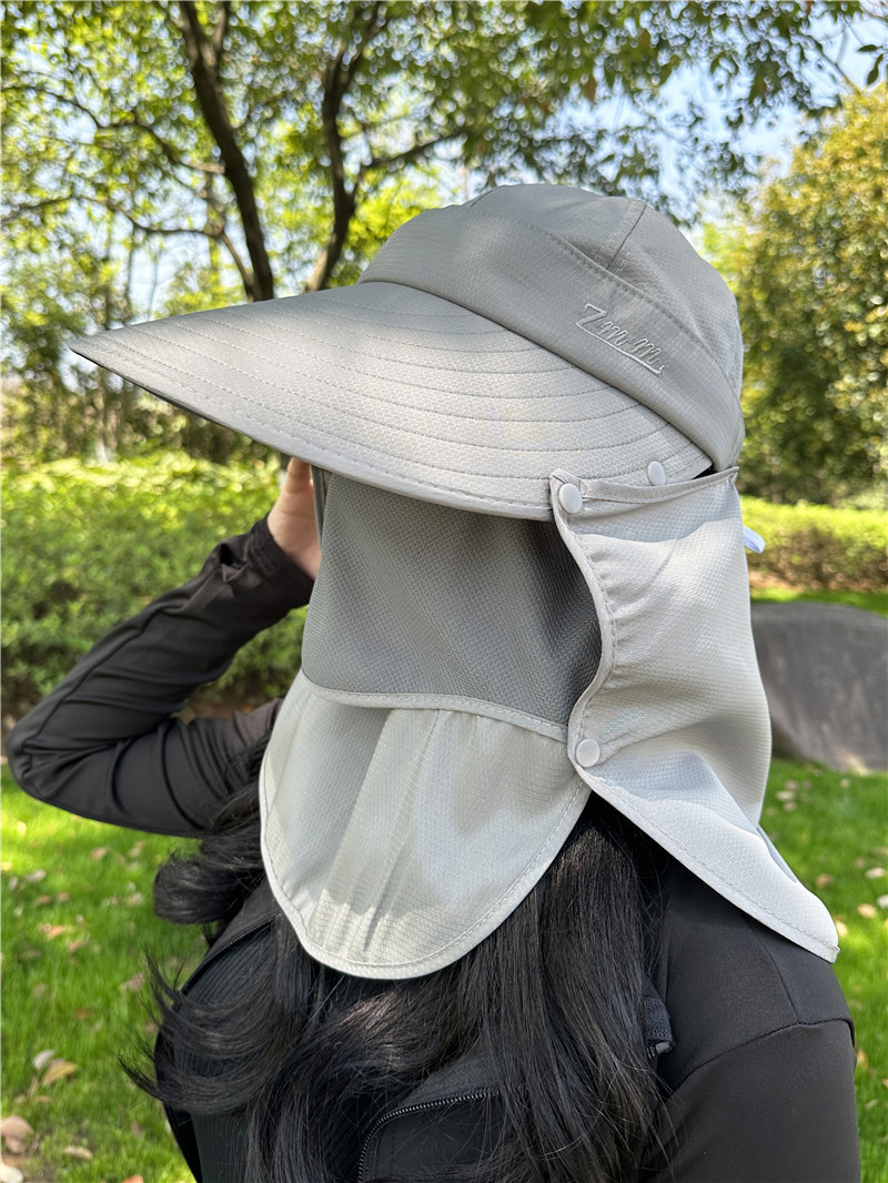 遮阳帽女士防晒面罩全脸夏天护颈户外夏季遮脸骑车凉帽大沿太阳帽