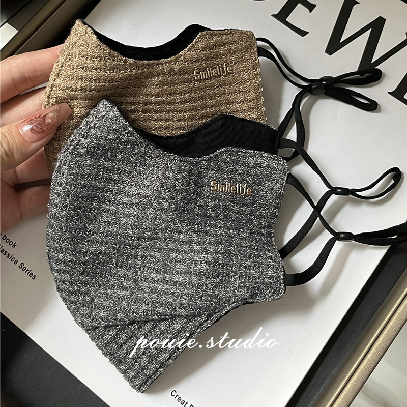 韩版ins时尚格纹保暖口罩女秋冬新款气质百搭防风防尘护眼角面罩