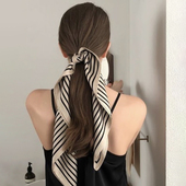 饰领巾发带 复古防晒小丝巾职业百搭小方巾头巾女装 韩版 好质感新款