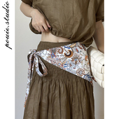 百搭屁帘 时尚 小众设计民族风腰果花腰封收腰三角巾女2026夏季 新款