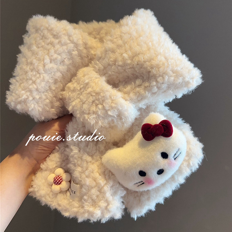 可爱卡通小猫毛绒围脖女冬季新款甜美百搭加厚保暖护颈短款小围巾,服饰配件/皮带/帽子/围巾,围巾/丝巾/披肩,淘宝优惠券,粉丝福利购,淘宝优惠卷