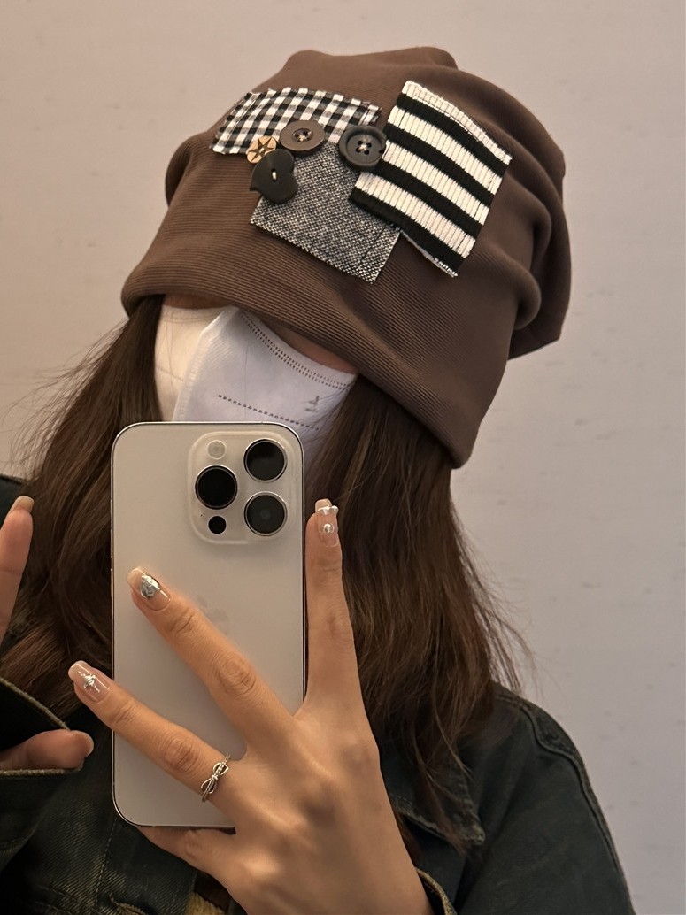 日系做旧风复古纽扣补丁包头帽子女百搭嘻哈堆堆帽秋冬保暖冷帽,服饰配件/皮带/帽子/围巾,帽子,淘宝优惠券,粉丝福利购,淘宝优惠卷