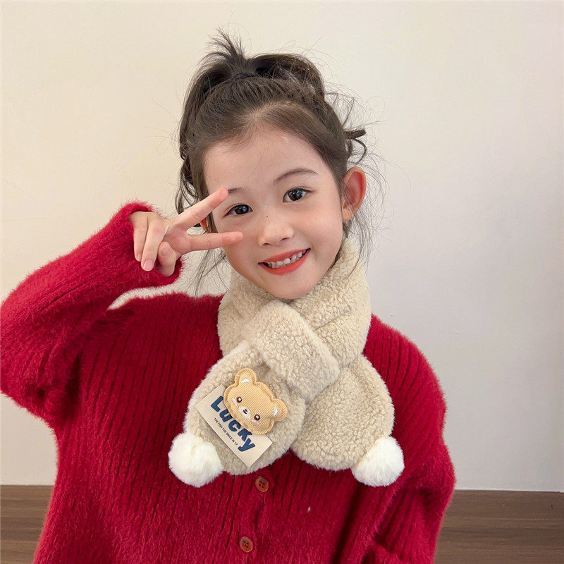 儿童围巾男女童韩版秋冬季加厚保暖防风围脖可爱卡通小熊毛绒脖套,服饰配件/皮带/帽子/围巾,围巾/丝巾/披肩,淘宝优惠券,粉丝福利购,淘宝优惠卷