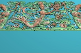 精雕图飞天仙女挂落 仙女ftgl 七仙女美女人物东阳木雕工艺品挂件