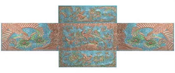 精雕图 百鸟朝凤四号 花鸟东阳木雕工艺品挂件家具扫描精雕图