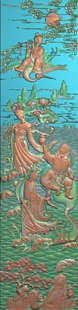 精雕图条屏 tp八仙过海 各显神通人物未开脸东阳木雕工艺品挂件