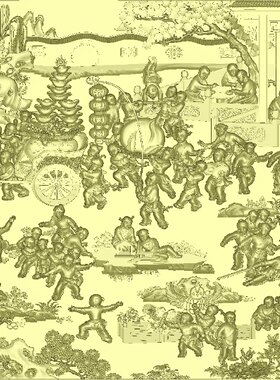 精雕图 百子图大茶几 童子小孩人物东阳木雕工艺品挂件挂屏屏风