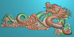 精雕图扶手龙 小龙屏盖 动物东阳木雕工艺品挂件挂屏屏风手工雕刻