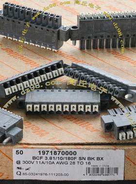 Weidmuller BCF3.81/10/180F SN BK BX 300V 11A/10A AWG28-16