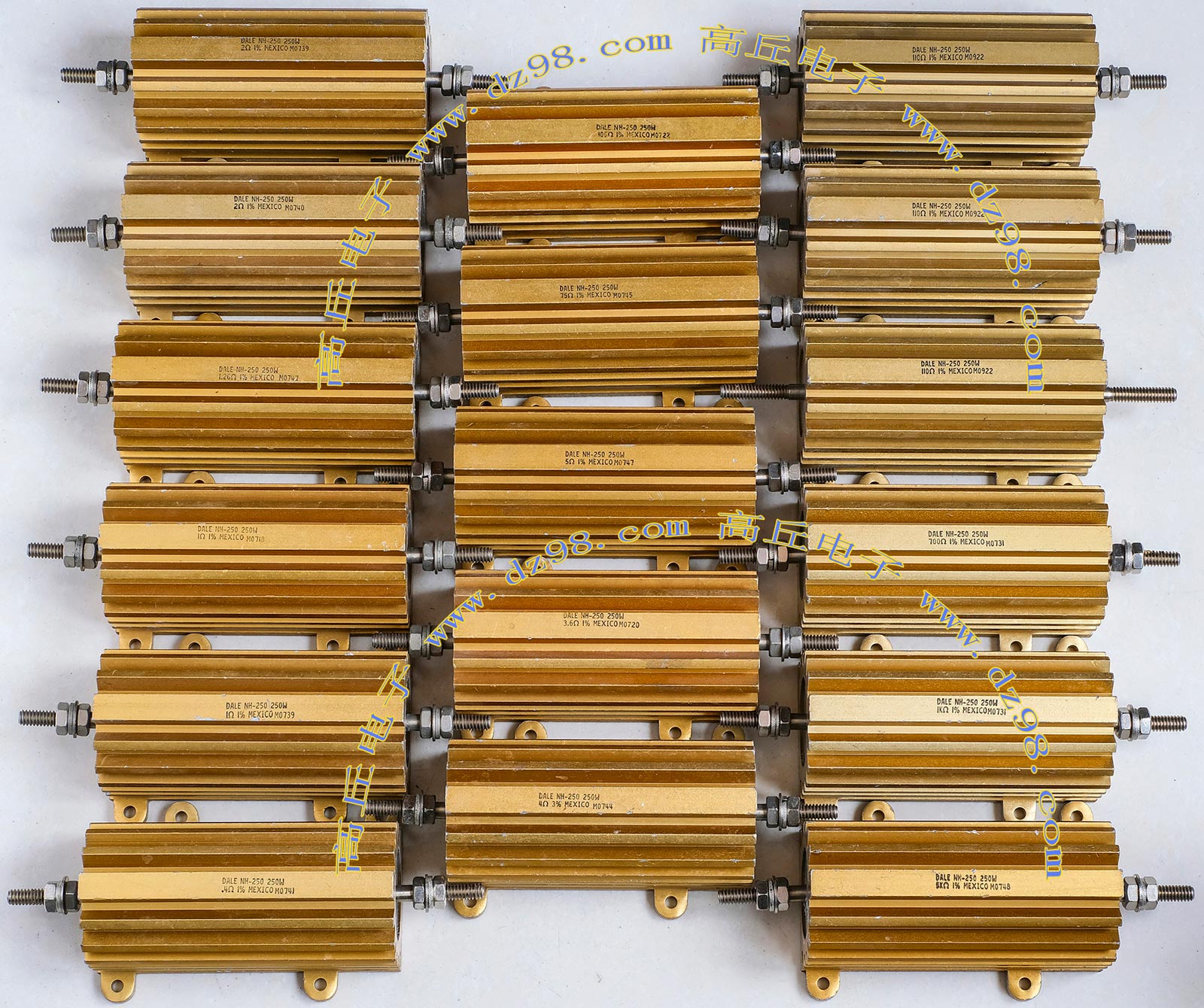 DALE NH-250 250W 金属壳 电阻 铝壳 大功率 电阻 100欧姆