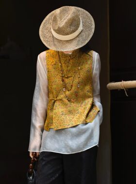 富贵连绵马甲中式传统纹样缠枝纹寓意“生生不息富贵中式禅意