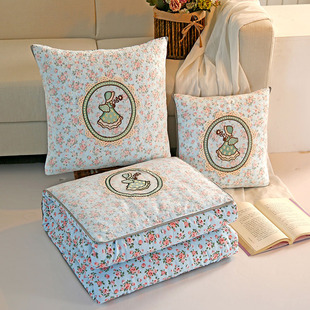 韩式小清新抱枕被子汽车载多功能两用靠枕午休二合一夏凉空调被