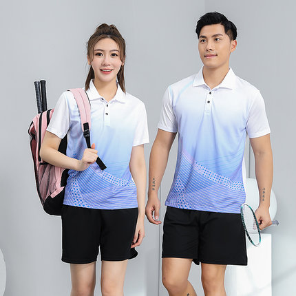 羽毛球训练服套装女夏短袖乒乓球服男速干比赛队服上衣运动服定制