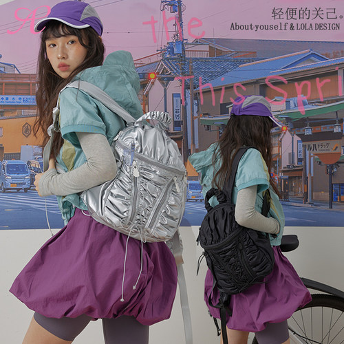 关己x萝拉休闲女士抽绳小背包