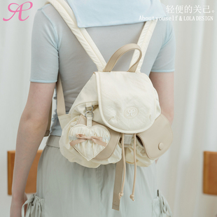 关己x萝拉轻便小双肩包 出游通勤口袋背包韩系包包迷你双肩小书包