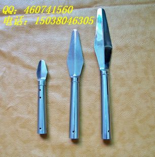 电镀枪头气功金枪刺喉枪头武术表演专用空心枪头红缨枪 未开刃