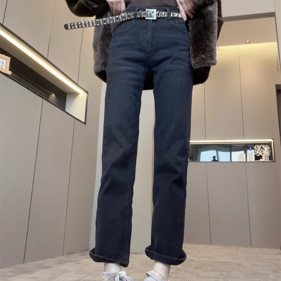 烟管裤牛仔裤女2025新款