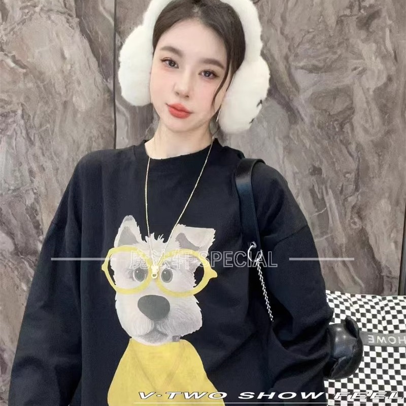 欧洲站长袖T恤女2025新款