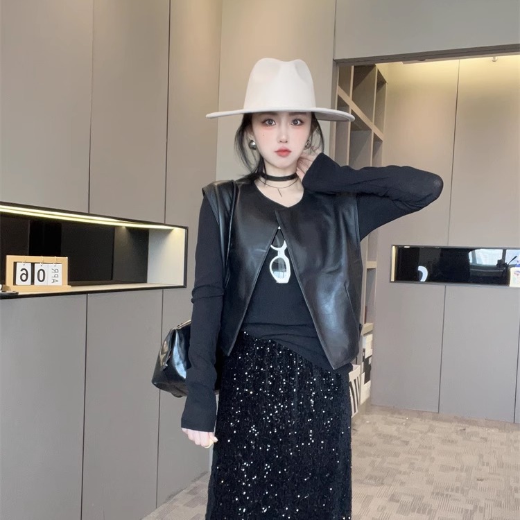 绵羊皮真皮皮马甲女2025新款