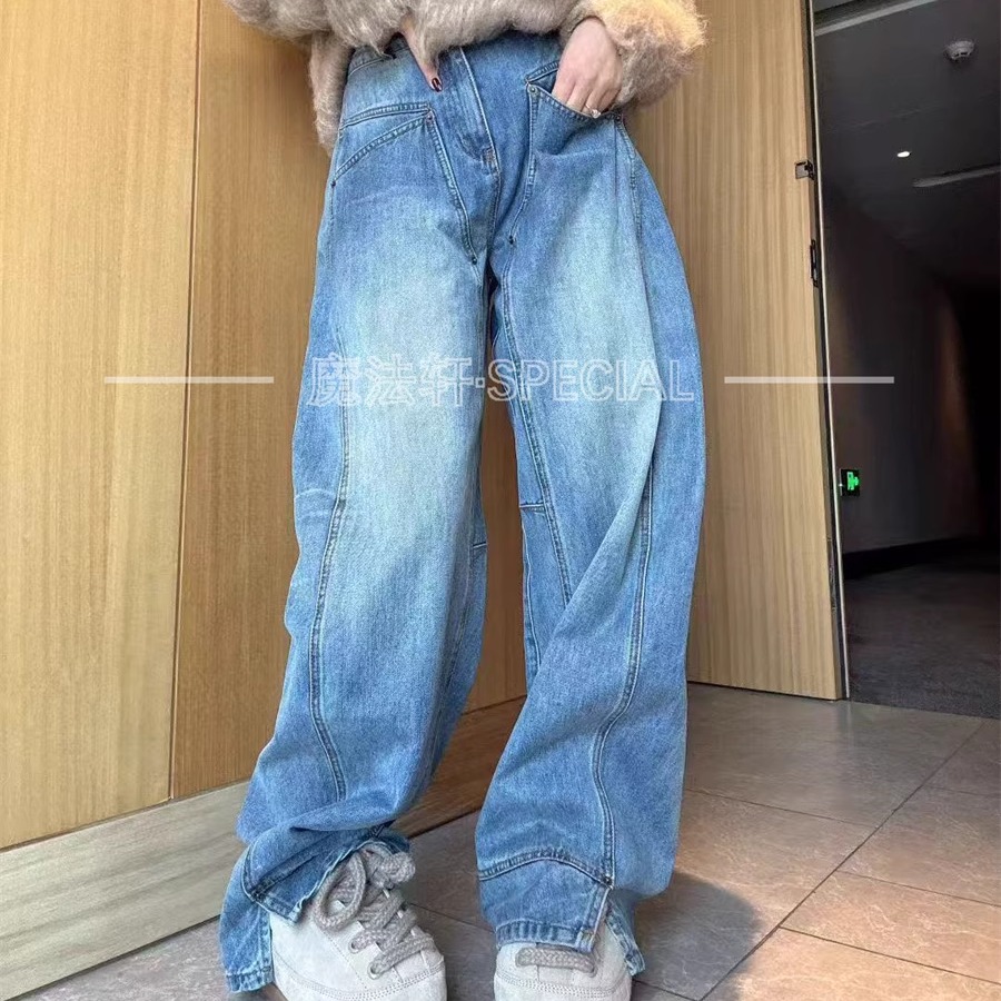 阔腿牛仔裤女款2025新款