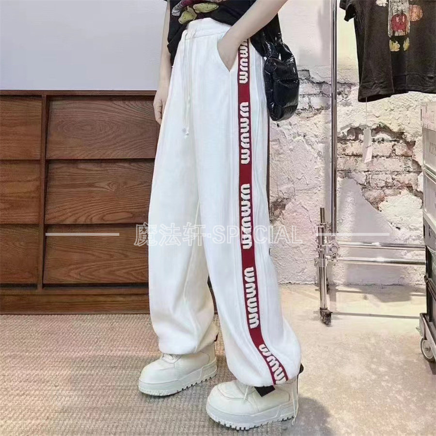 侧边字母高腰运动卫裤女新款