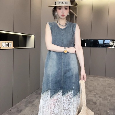 复古牛仔无袖连衣裙女2025新款
