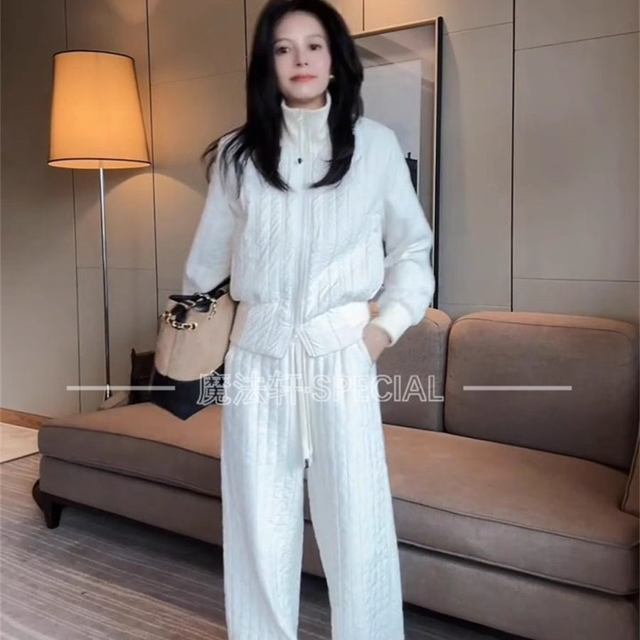 2025新款冬季立领短款时尚套装