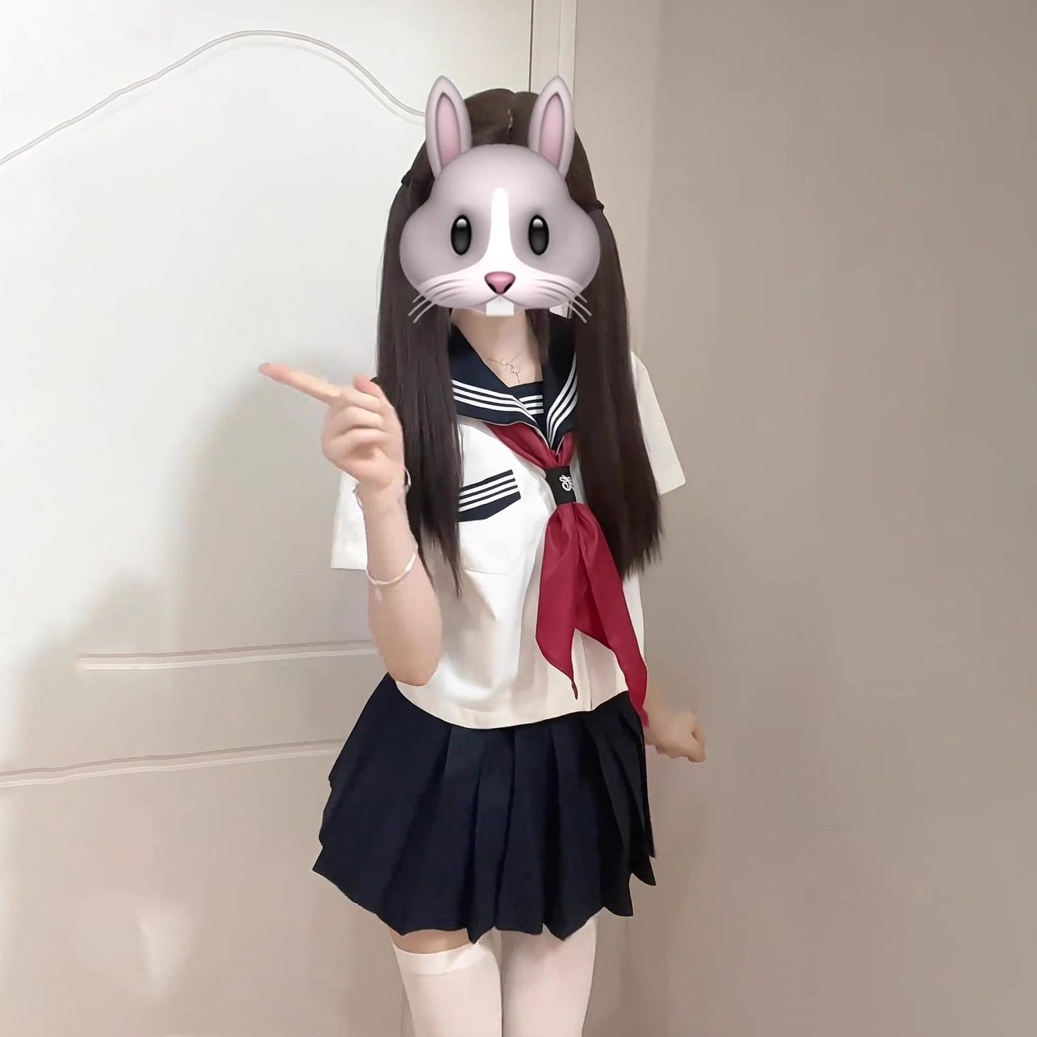 正版jk基础款改良白三本水手服套装女学院风长短袖上衣春夏制服裙