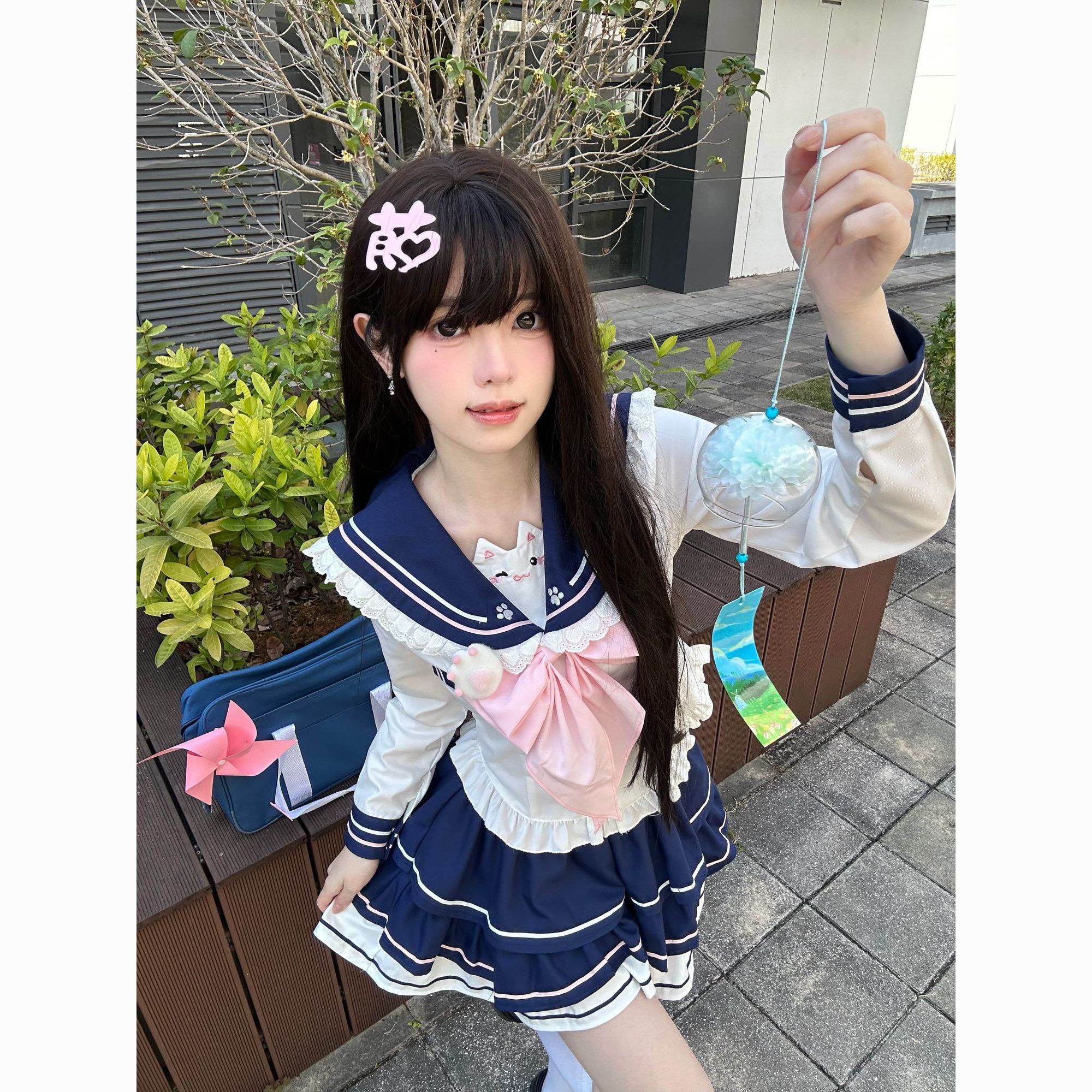 【海盐甜桃】收腰原创JK制服正版水手服套装可爱日系幼稚园蛋糕裙