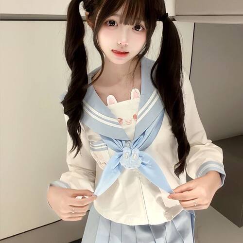 欧咪兔原创萌系jk制服女萌款幼稚园软妹可爱水手服日系短袖套装