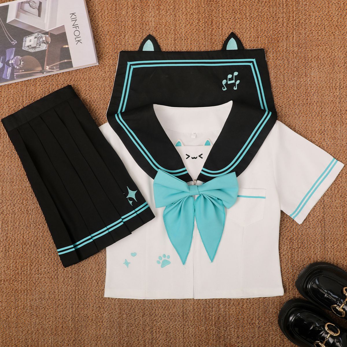 启晨馨童jk制服水手服原创收腰学生学院风多巴日系可爱甜美套装
