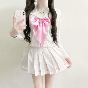 喵吃鱼原创布甜呦猫稀有jk二本长袖水手服可爱正版套装制服百褶裙