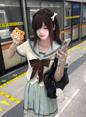 【御茶家】小巧莓夏日JK收腰水手服套装日系学院风校供制服百褶裙
